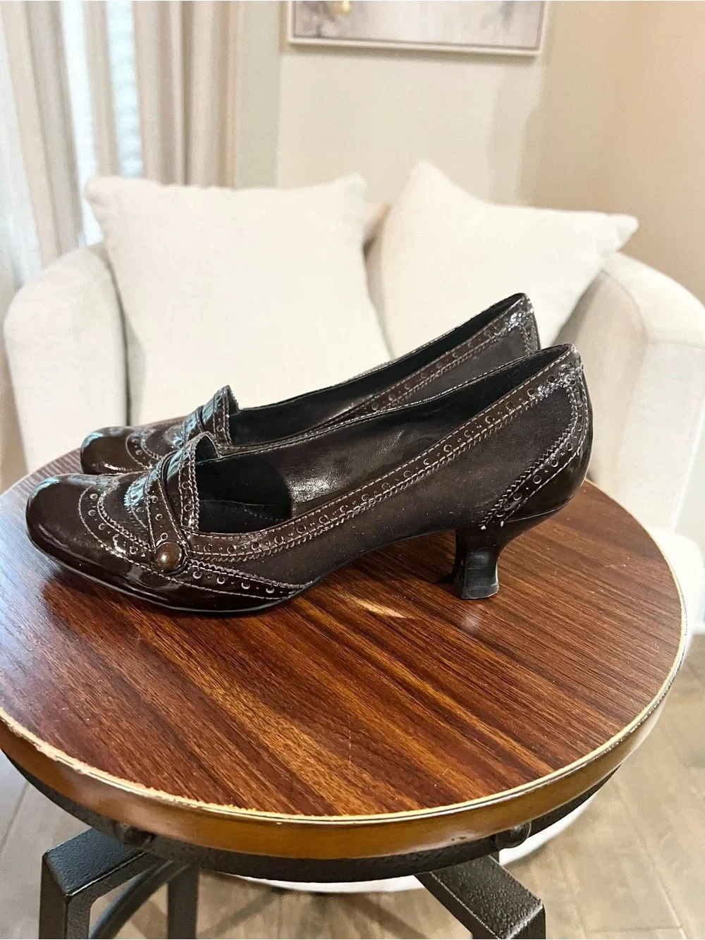 Franco Sarto shiny brown
